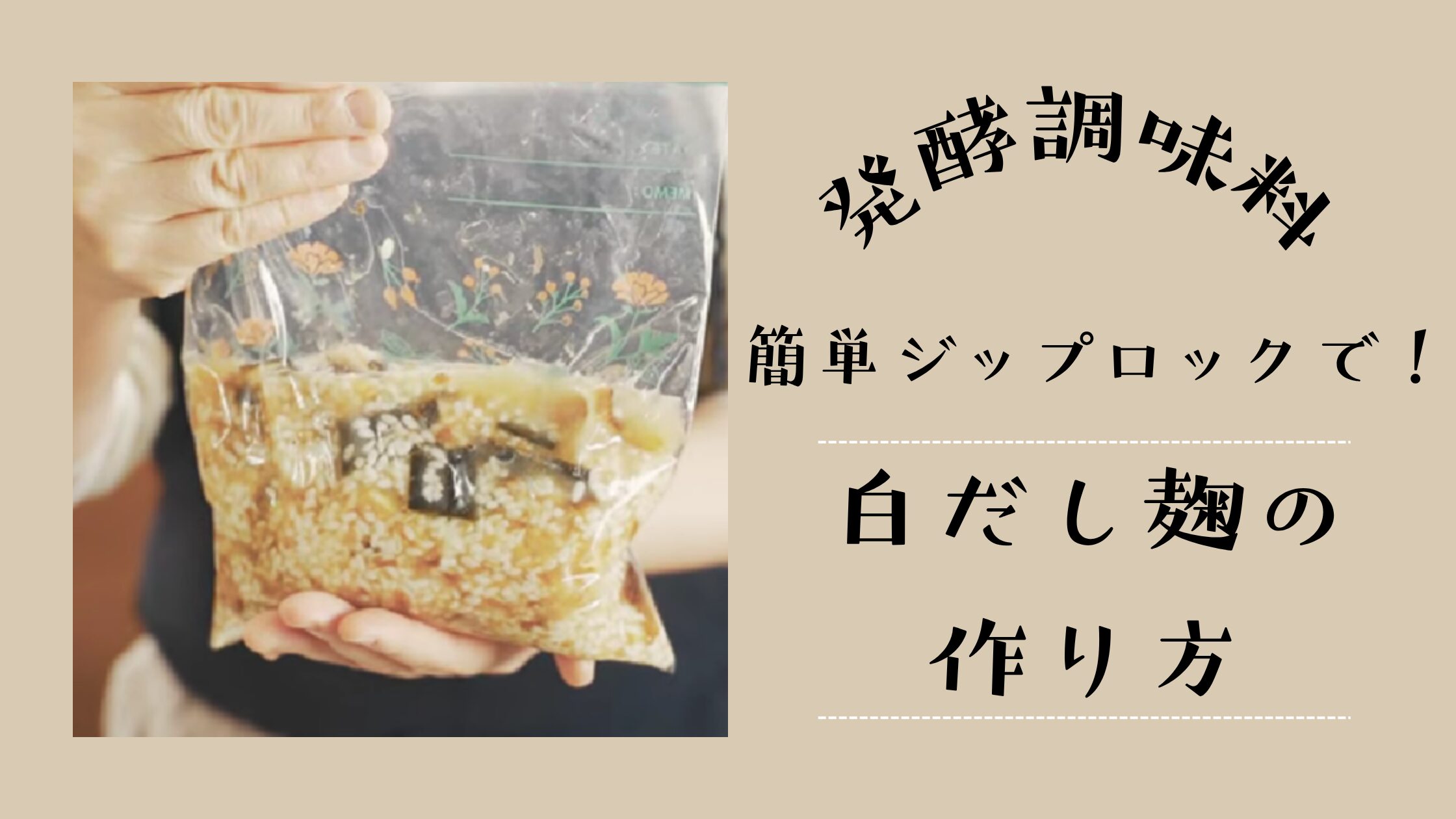 【白だし麹の作り方】ジップロック・常温発酵で手軽にできるやり方を解説！